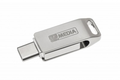 Pendrive, 16GB, USB 3.2 Gen1 + USB-C, alumínium ház, MYMEDIA "Dual" (by VERBATIM)