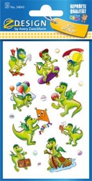 Matrica, papír,  3 ív, 76x120 mm,  AVERY ZWECKFORM, "Z-Design No.54043", sárkányok