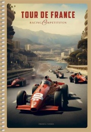 Spirálfüzet, A5, sima, 96 lap, SHKOLYARYK "Racing Competition", vegyes