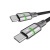 Töltőkábel, USB-C - USB-C, 60W, 2 m, AVAX "CB632 Steely LED", fekete